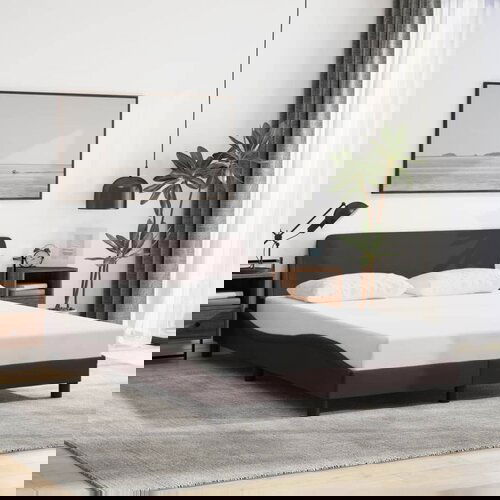 VidaXL Okvir za krevet bez madraca tamnosmeđi 140 x 190 cm od tkanine Slike