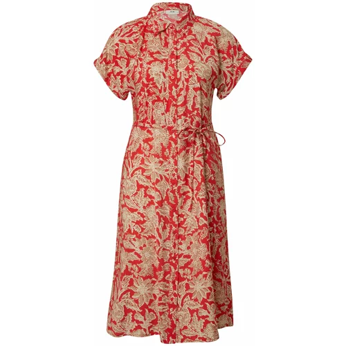 JDY Košulja haljina 'CAMILLE' smeđa / svijetlosmeđa / jarko crvena