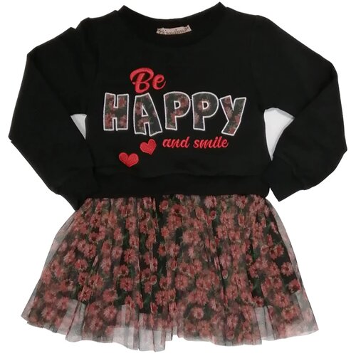  Haljina za devojčice happy flowers 3604, Crna Cene