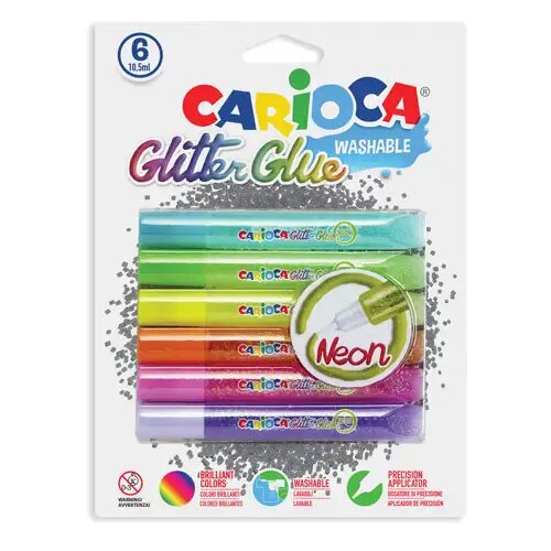Carioca Neon 6-delni dekorativni komplet z bleščicami Cene