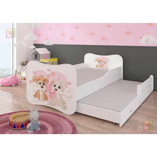 ADRK Furniture Otroška postelja Gonzalo II grafika z dodatnim ležiščem - 80x160 cm