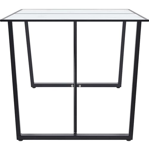  Blagovaonski stol bijeli 160 x 80 x 75 cm od kaljenog stakla - Bijela 160 x 80 x 75 cm 1 Slike