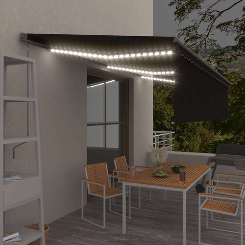  Automatska tenda s roletom i senzorom LED 6 x 3 m antracit Slike