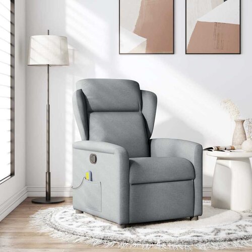 Maison Chic Masažni fotelj - Relax naslanjač svetlo sivo blago, (22134801) Cene