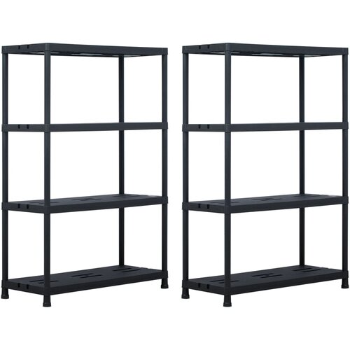 Shumee Stalci za pohranu 2 kom crni 220 kg 90 x 40 x 138 cm plastični Slike