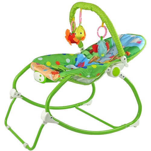 Lean Toys Otro&amp;scaron;ki Ležalnik z vibracijami za dojenčka Zelena Cradle Rocker Slike