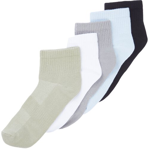 Trendyol Multi-Colored Men's 5-Pack Cotton Summer Booties-Short-Ankle High Socks Cene
