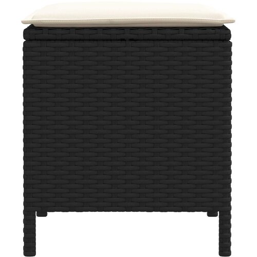  Vrtni otoman 2 Komad Crna i Krema 38 x 38 x 45 cm PE ratan Slike