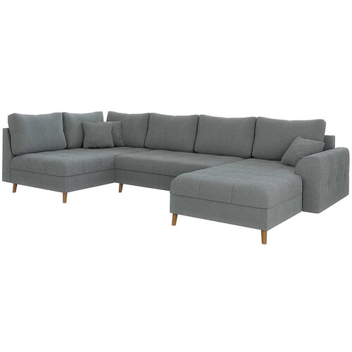 Ropez Siva kutna garnitura od boucl&amp;eacute; tkanine (s desnim kutom/u obliku slova &amp;quot;U&amp;quot;) Ariella &amp;ndash; Slike