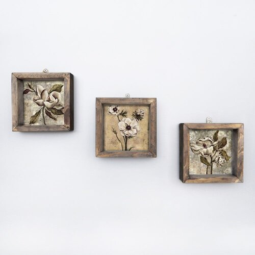 Evila Originals Komplet 3 stenskih slik Vintage, 15 x 15 cm Slike