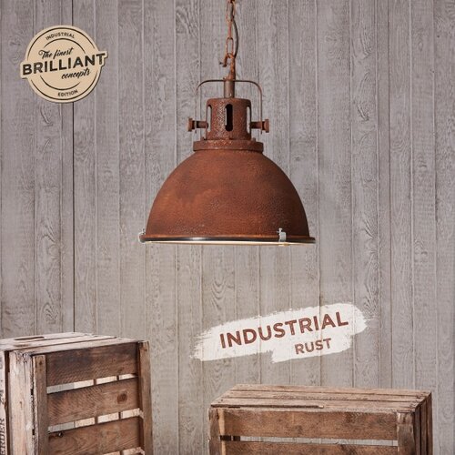 Brilliant Luster na lancu JESPER GLAS 1xE27/60W/230V bakarna Slike
