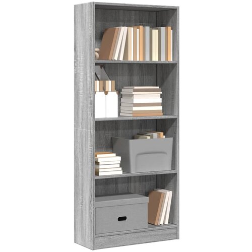 VidaXL Knjižna omara siva sonoma 60x24x143 cm inženirski les Slike