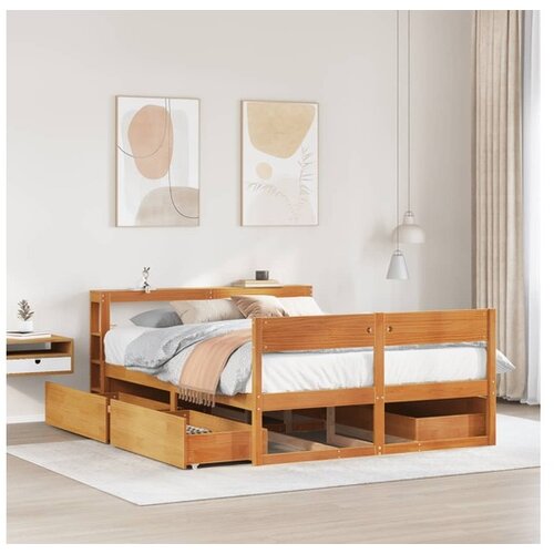 vidaXL Okvir kreveta bez madraca voštano smeđi 140x200 cm od borovine Cijene