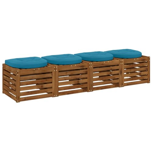  Jastučići za sjedalo od 4 dijela 4 kom. 100% poliester - Svjetloplava 45 x 45 x 5 cm Poliester Cene