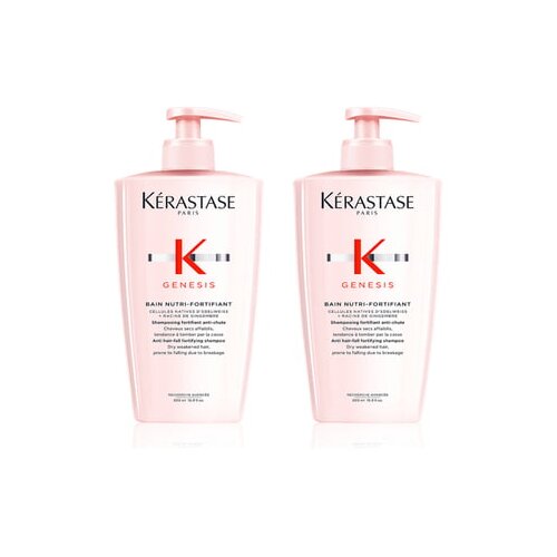 K&amp;eacute;rastase Genesis Bain Nutri-Fortifiant &amp;scaron;ampon za jačanje oslabljene kose s tendecijom opadanja 2x500 ml Slike