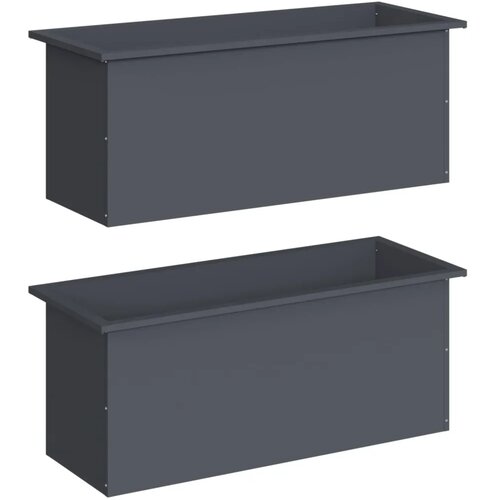  Vrtna posuda za sadnju s LED svjetlom 2 kom. Antracit - Antracit 40 x 100 x 40 cm 2 Slike