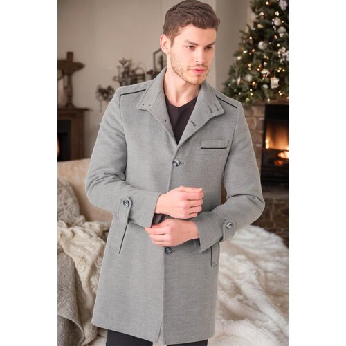 Dewberry PLT8391 MEN&amp;#039;S COAT-STRAIGHT GREY Slike