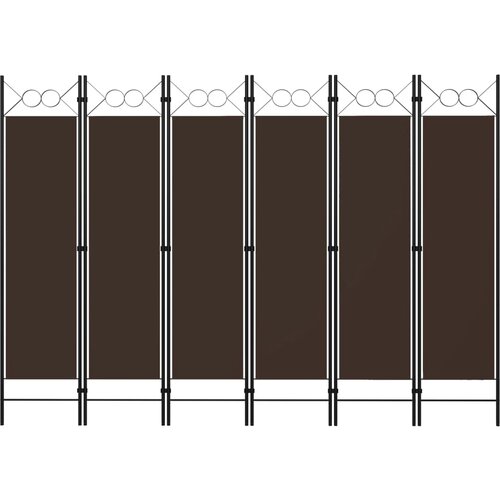 VidaXL Sobna pregrada sa 6 panela smeđa 240 x 180 cm Slike