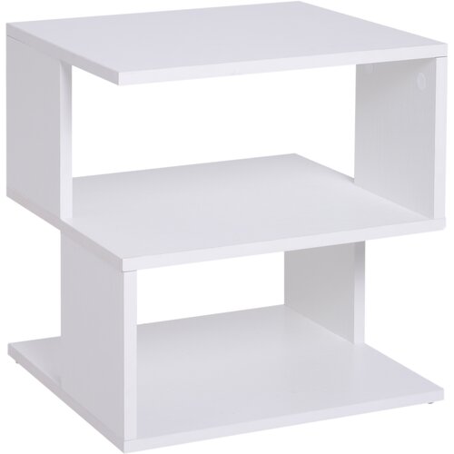 HOMCOM Kavna mizica z 2 odprtima policama Moderno oblikovanje Dnevna soba Les 40x40x43cm Bela, (20745722) Cene