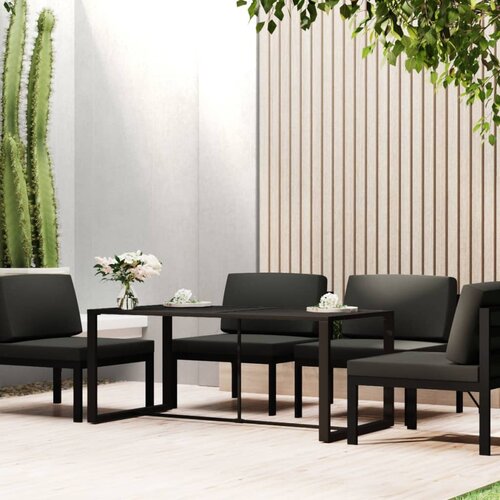VidaXL Zunanja jedilna miza antracitna 120x60x66 cm aluminij Slike