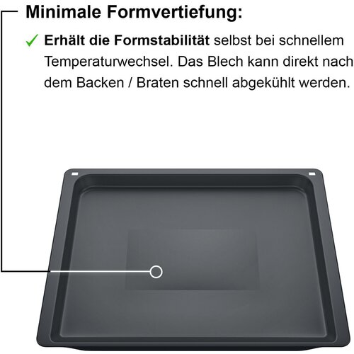 Bosch HEZ631070 Peka za pecenje 30 x 455 x 375 mm, pogodna za pirolizu, pogodna za pranje u perilici posuda. Slike