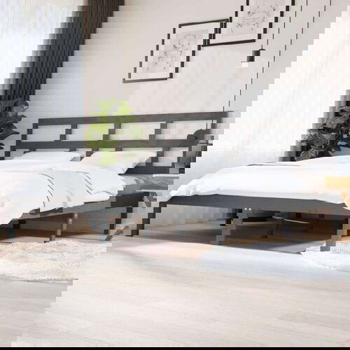  Posteljni okvir siv iz borovine 200x200 cm, (20646295) Slike