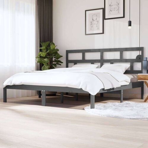  Okvir  Za krevet od masivne borovine sivi 200 x 200 cm Cijene