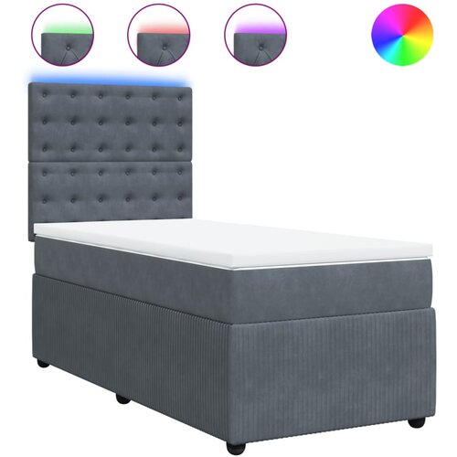 Maison Chic Box spring postelja - Vzmetna postelja z vzmetnico temno siva 100x200 cm žamet SL23227, (21891494) Cene