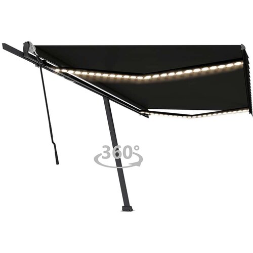  Tenda na ručno uvlačenje s LED svjetlima 500x350 cm antracit Cijene