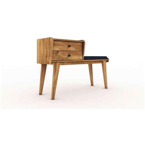 The Beds ladica od hrastovine s plavim sjedalom retro - the beds Slike