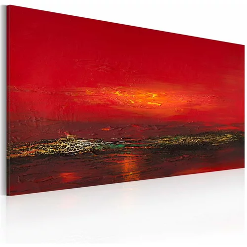  Ručno slikana slika - Red sunset over the sea 120x60