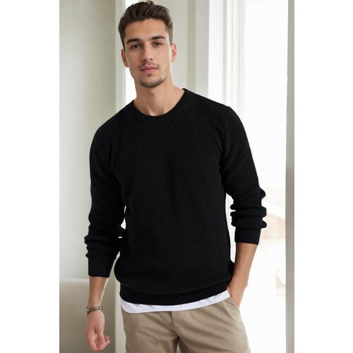 Dewberry 18369 Knitwear Mens Sweater-BLACK Slike