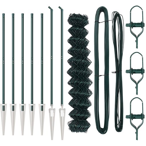 vidaXL Ograda od lančane iste sa 7 šiljastih postova 1.4x10 m cinkovani čelik Cijene