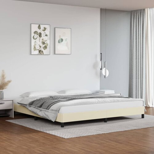 vidaXL Posteljni okvir krem 200x200 cm umetno usnje Cene