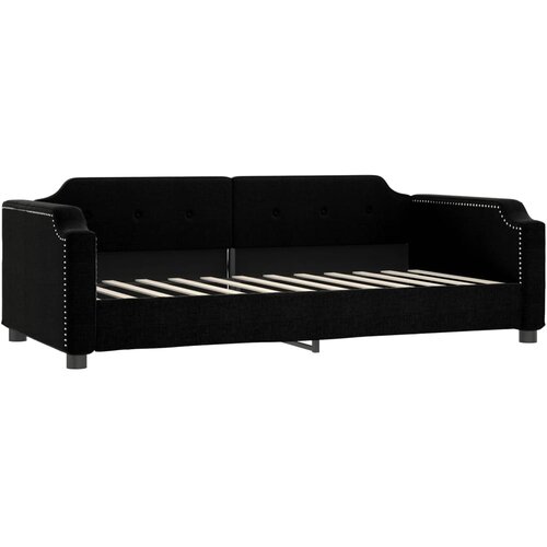  Dnevni krevet crni 90 x 190 cm od tkanine Slike
