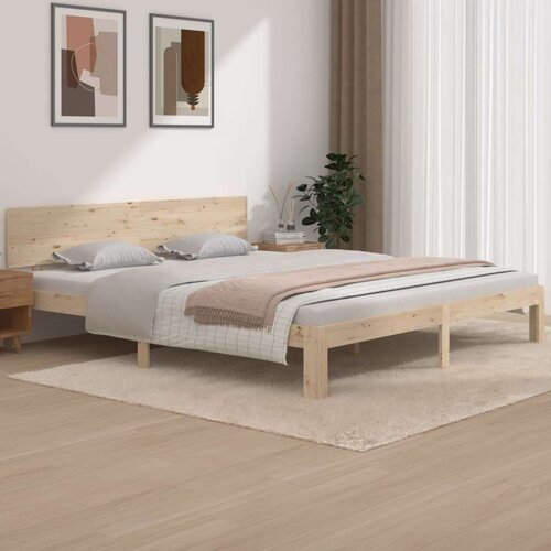 Okvir za krevet od masivnog drva 180 x 200 cm 6FT veliki bračni Slike