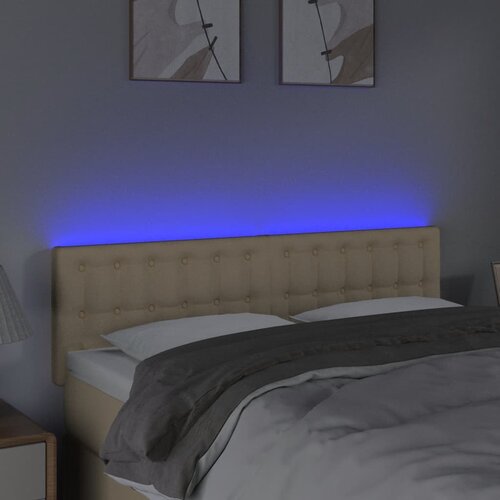  LED uzglavlje krem 144x5x78/88 cm od tkanine Slike