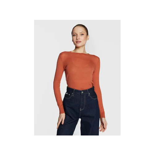 Calvin Klein Pulover Extra Fine K20K204139 Oranžna Slim Fit
