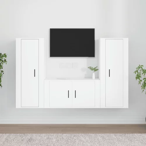  3-dijelni set TV ormarića bijeli od konstruiranog drva