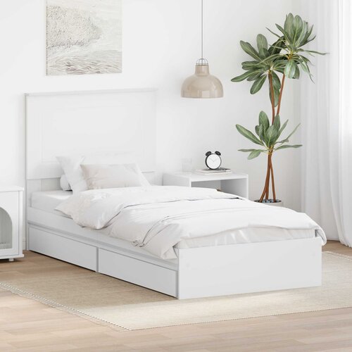 vidaXL Krevetna konstrukcija Bijelo 75 x 190 cm Konstruirano drvo Cijene