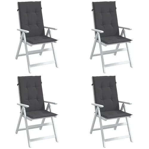 vidaXL Jastuci za stolice 4 kom prošarano antracit 120x50x4cm tkanina