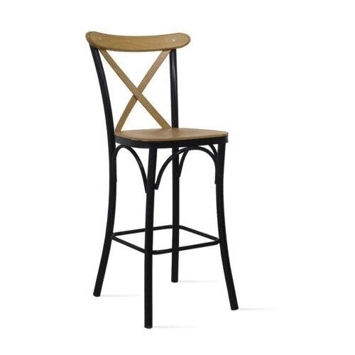 Bar stolica sa smeđim sjedištem i crnim nogama Cijene