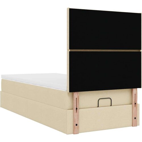 VidaXL otomanski okvir kreveta s madraca krem 80x200cm od tkanine Slike