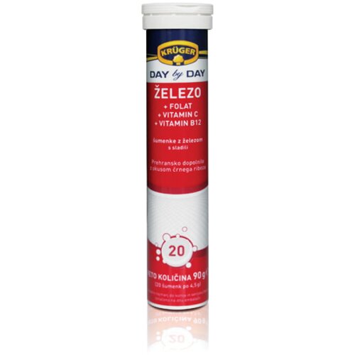 Kr&amp;uuml;ger Železo + folat + vitamin C + vitamin B12, &amp;scaron;umeče tablete Slike