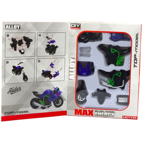  Metalni motor za sastavljanje 1:14 DIY - zeleno/plavi Slike
