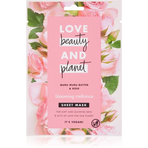 Love Beauty & Planet Blooming Radiance Muru Muru Butter & Rose Sheet maska za sjaj lica 21 ml Cijene