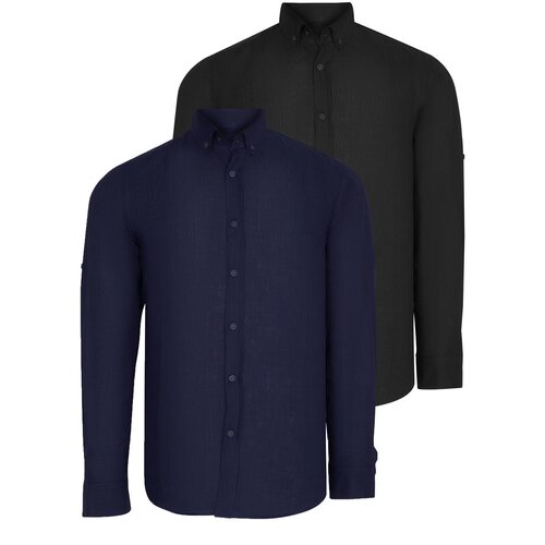 Dewberry DOUBLE SET G721 MEN&amp;#039;S SHIRT-BLACK-NAVY Slike