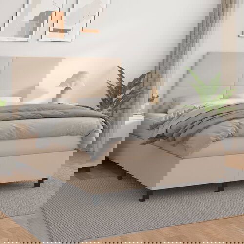  The Living Store Box spring postelja z vzmetnico kapučino 140x190cm umetno usnje - Box Spring Postelja, (21515033) Cene