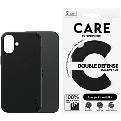 PanzerGlass OVITEK CARE BY ZA IPHONE 16 PLUS ČRN, (21896827) Cene