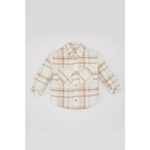 Defacto Baby Boy Twill Checkered Long Sleeve Shirt